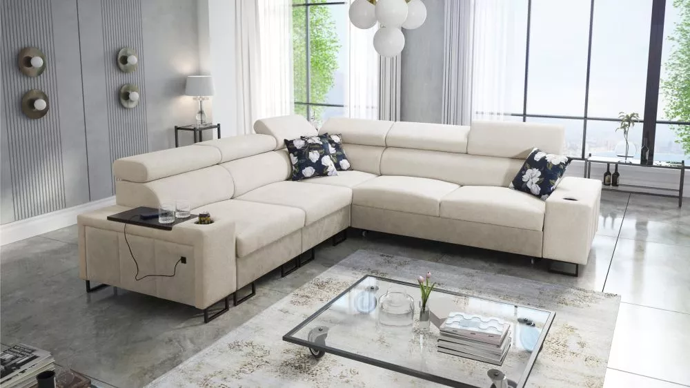 Dīvāns Melody 3 Premium Standard · Krēma · 282 × 282 × 84 cm