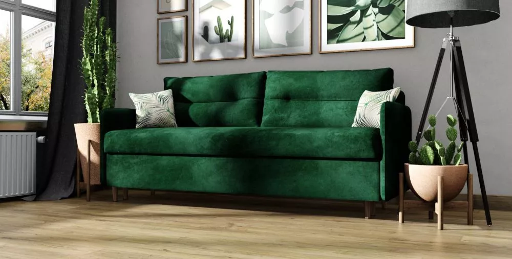 Dīvāns Alexa standard · Zaļš · 85 × 210 × 100 cm