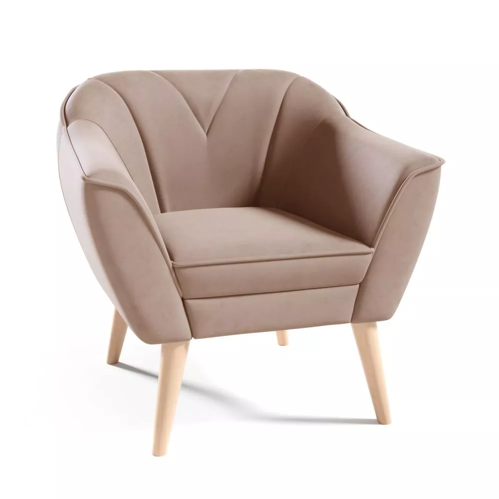 Mīksts krēsls Flora typ 204 Standard Sēdvietas dziļums: 52 cm, · Gaiši brūns · 80 × 71 × 75 cm