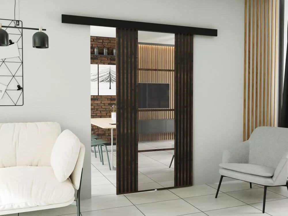 Bīdāmās durvis Empi Mirror · Tumšais osis · 106 × 205 cm