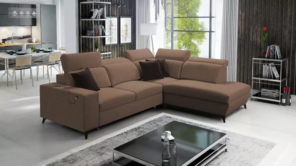 Dīvāns Bartone 7 Mix Standard · Brūns · 224 × 283 × 83 cm