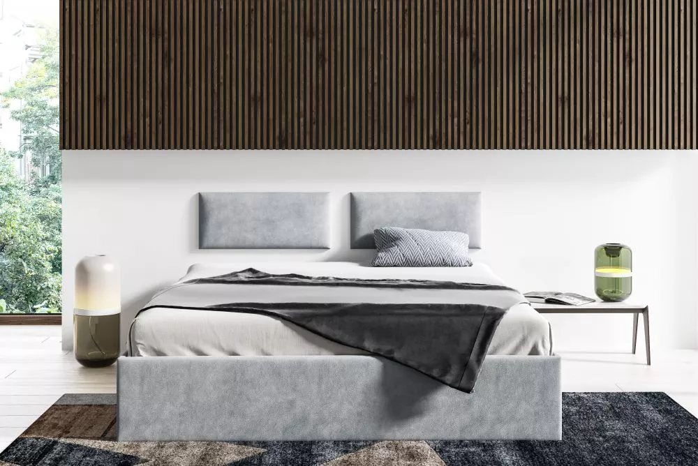 Gulta Lucy 1 ar stelāžu Guļamvietas platums: 90 cm, Guļamvietas garums: 200 cm, stelāžas tips: koka, · Pelēks · 98 × 210