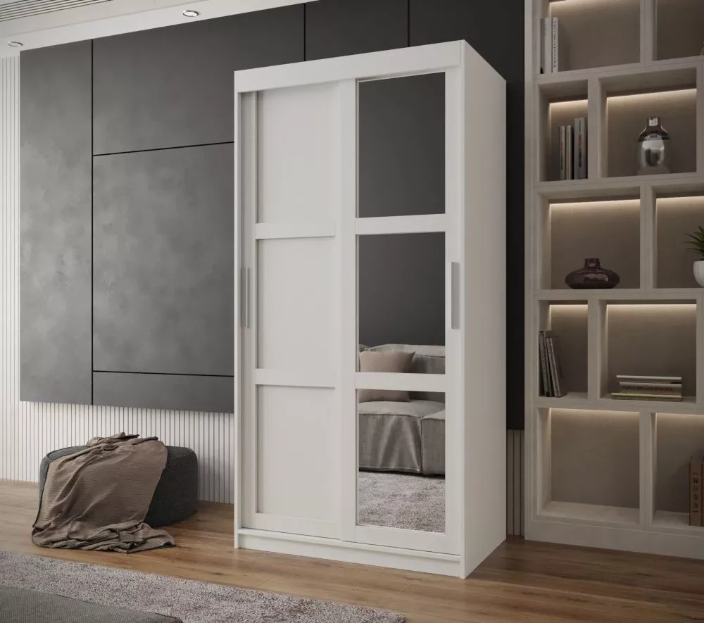 Skapis Miror 3 · Balts · 100 × 62 × 200 cm