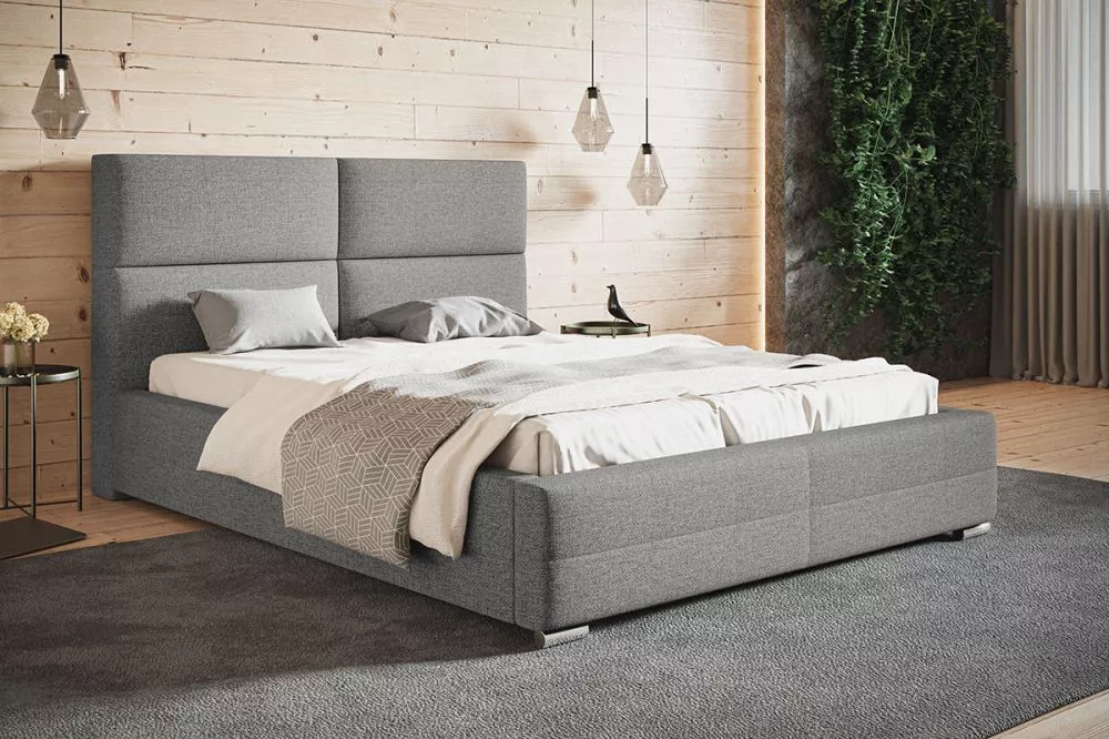 Gulta Bed 3 standard ar stelāžu Guļamvietas platums: 140 cm, Guļamvietas garums: 200 cm, stelāžas tips: koka, · Pelēks ·