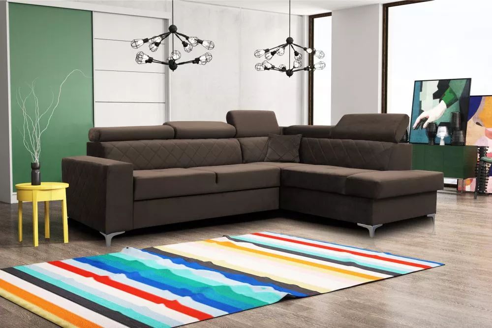 Dīvāns Gloss standard · Tumši brūns · 200 × 268 × 86 cm