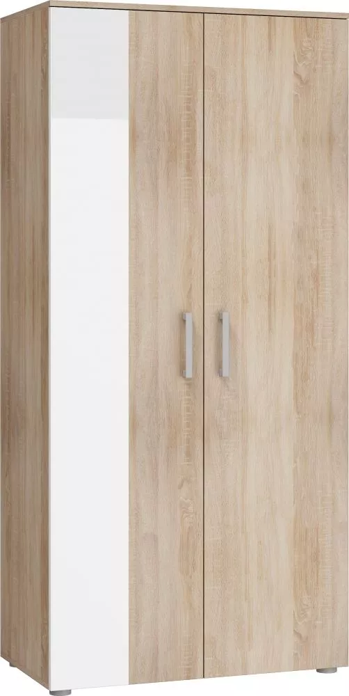 Skapis Stella STE 05 · Sonoma + balts spīdums · 90 × 49.2 × 190 cm