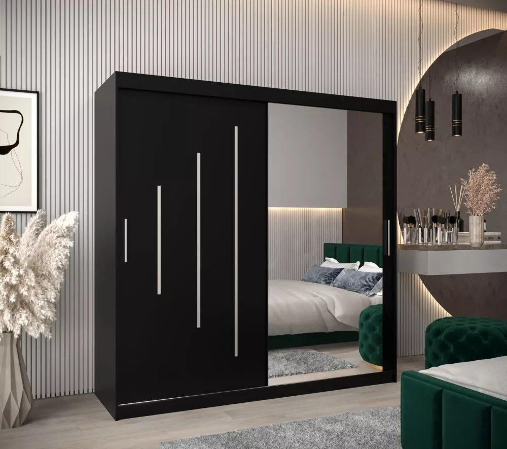 Skapis York 2 · Melns · 200 × 62 × 200 cm