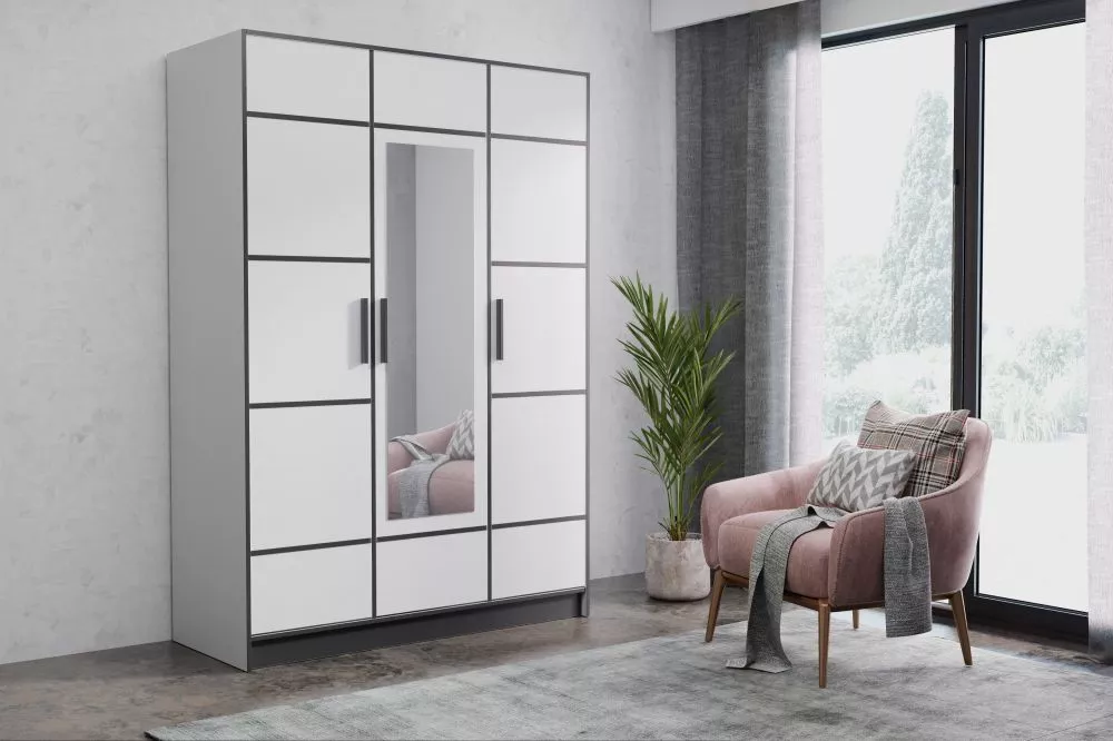 Skapis Roj Loft · Balts · 156 × 39 × 205 cm