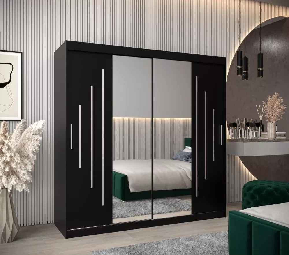 Skapis York 1 · Melns · 200 × 62 × 200 cm