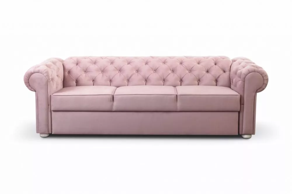Dīvāns Valentino 3S Premium Standard · Rozā · 92 × 252 × 82 cm