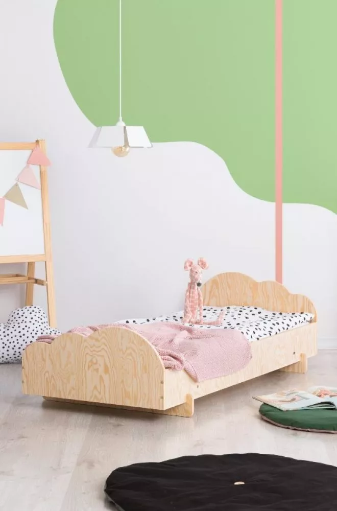 Bērnu gulta Kiki 7 ar stelāžu Guļamvietas platums: 80 cm, Guļamvietas garums: 180 cm, · Priede · 83 × 183 × 40 cm