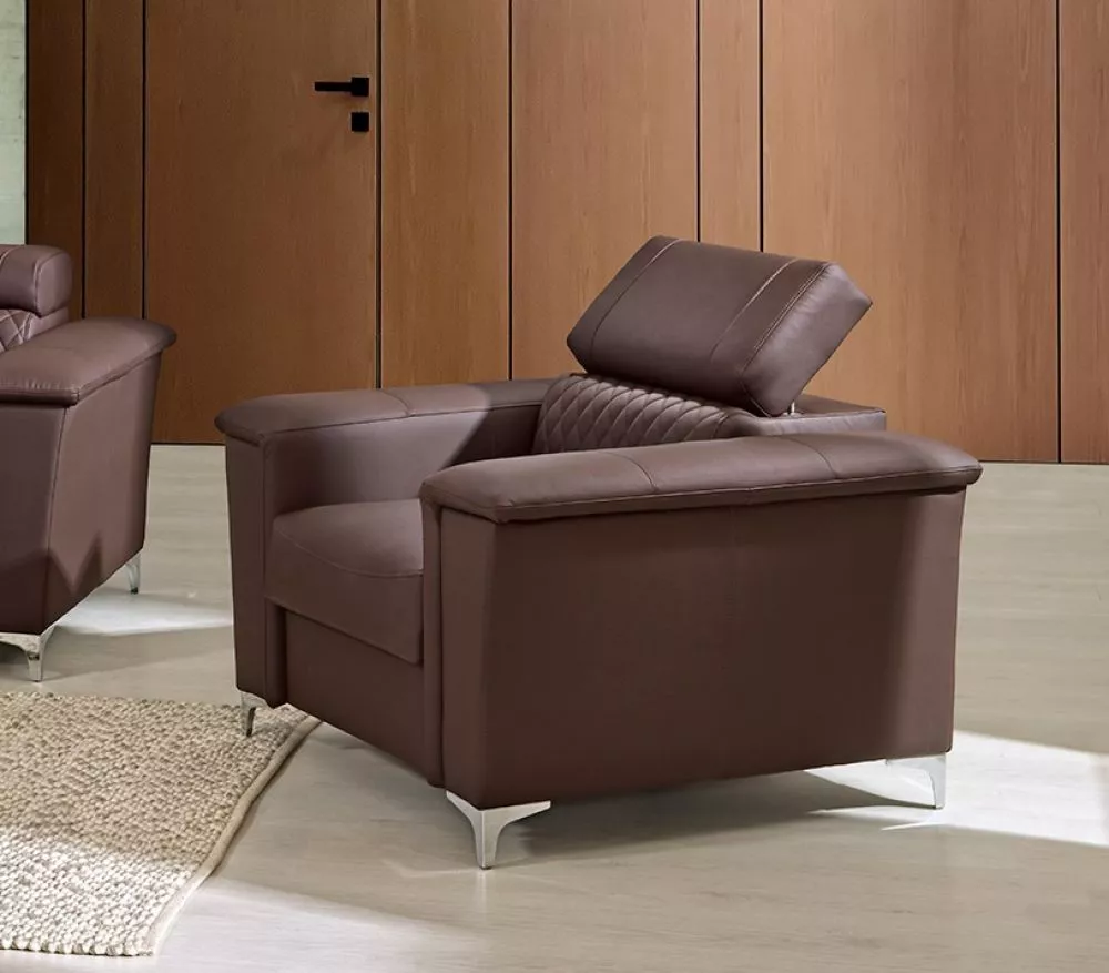 Mīksts krēsls Garry 1S standard Sēdvietas dziļums: 54 cm, · Brūns · 114 × 100 × 82 cm