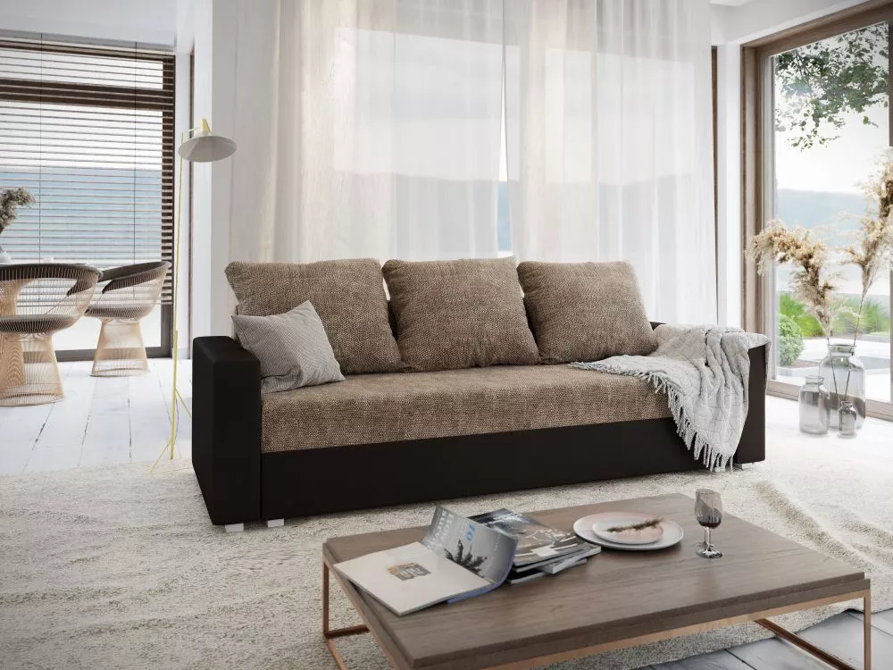 Dīvāns Roma Comfort standard · Brūns + tumši brūns · 90 × 230 × 90 cm