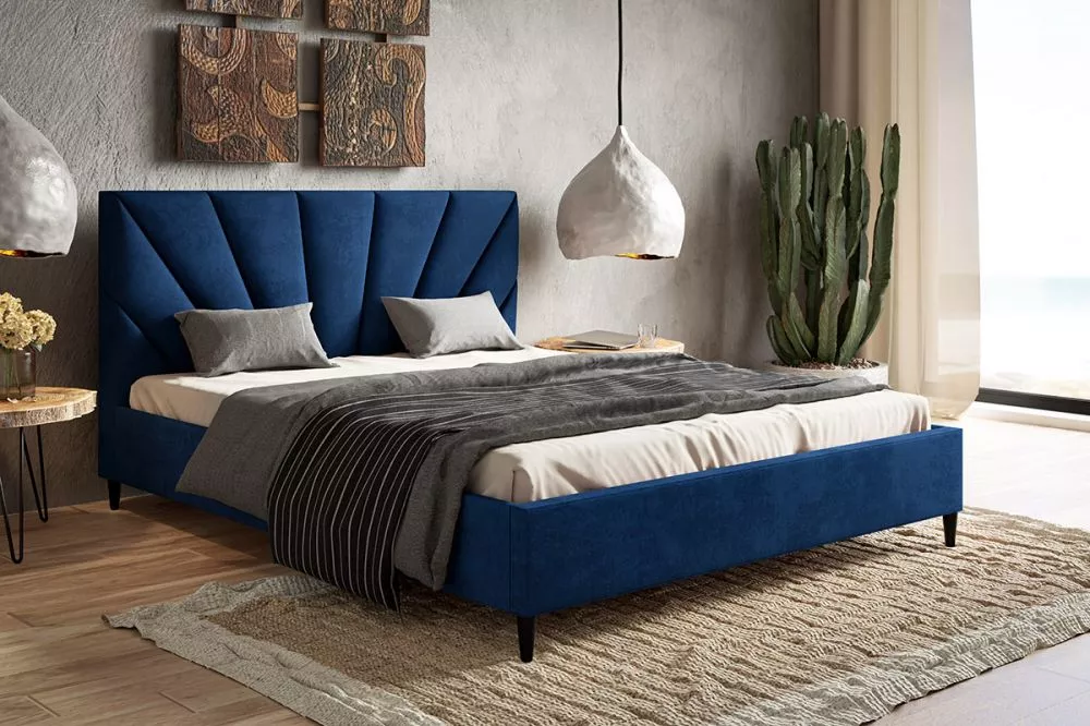 Gulta Lux 3 standard ar stelāžu Guļamvietas platums: 160 cm, Guļamvietas garums: 200 cm, stelāžas tips: koka, · Zils · 1
