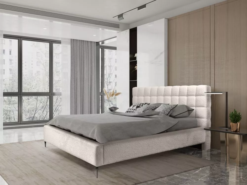 Gulta Millo Standard ar stelāžu Guļamvietas platums: 140 cm, Guļamvietas garums: 200 cm, stelāžas tips: koka, · Krēma · 