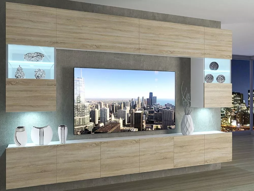 Sekcija Imperium 1 ar LED Korpusa krāsa: balts, · 300 × 36 cm