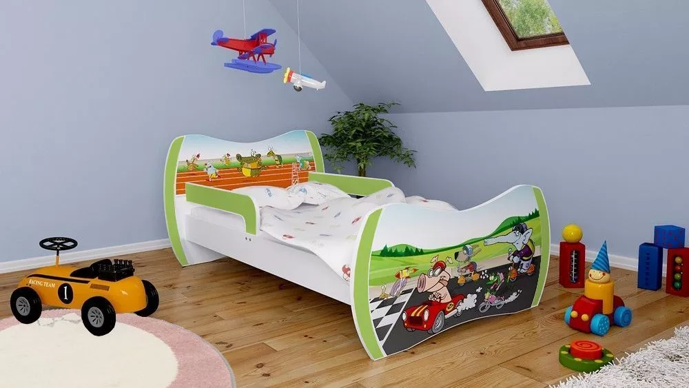 Bērnu gulta Dream L01 140x70 DM19 ar stelāžu Guļamvietas platums: 70 cm, Guļamvietas garums: 140 cm, · 94 × 144 × 71 cm