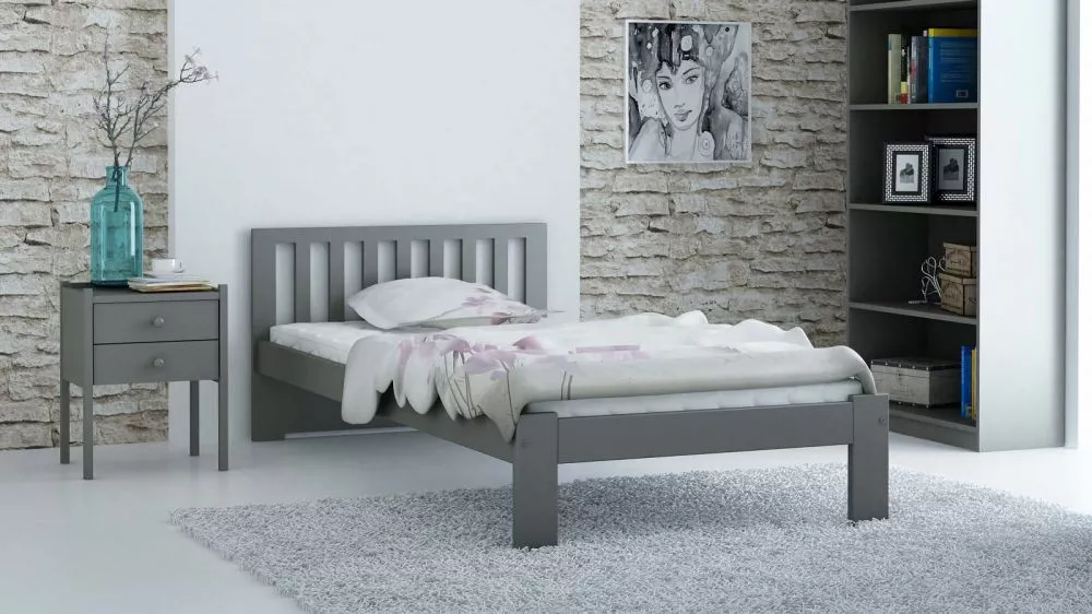 Gulta DMD-2 Magnat ar stelāžu Guļamvietas platums: 90 cm, Guļamvietas garums: 200 cm, · Pelēks · 98 × 206 × 65 cm