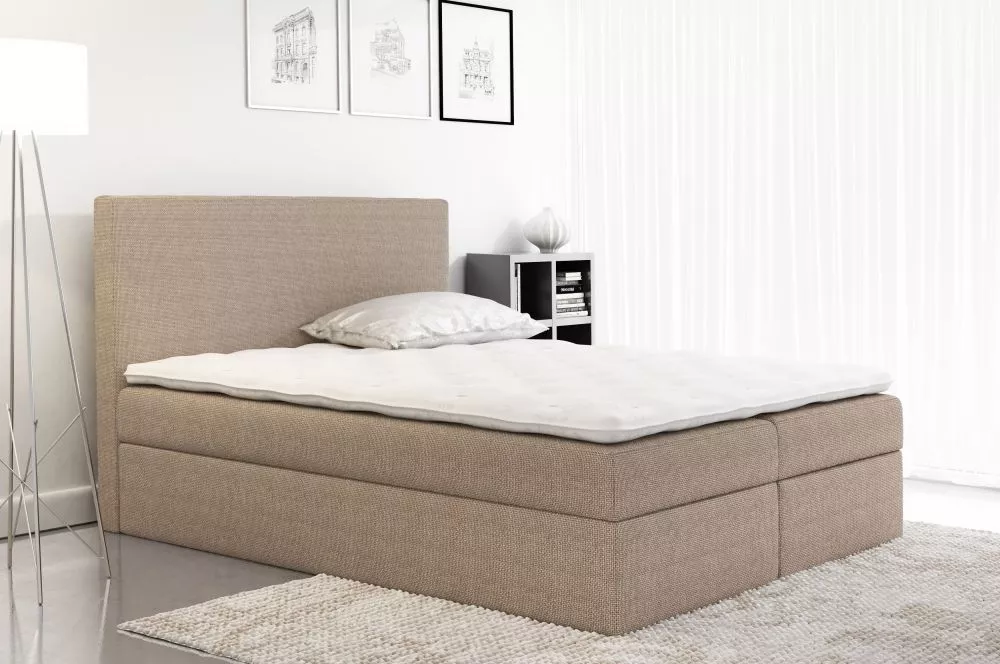 Gulta Basic Boxspring Premium Standard Guļamvietas platums: 160 cm, Guļamvietas garums: 200 cm, · Bēšs · 160 × 213 × 120