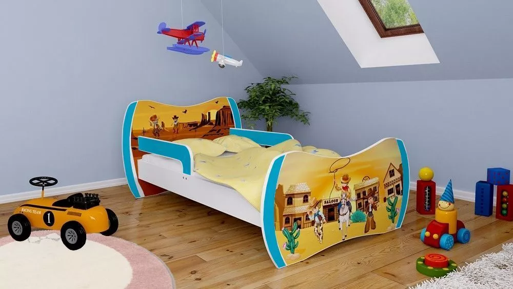Bērnu gulta Dream L05 180x90 DM12 ar stelāžu Guļamvietas platums: 90 cm, Guļamvietas garums: 180 cm, · 114 × 184 × 71 cm