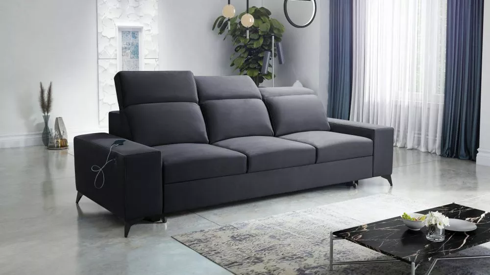 Dīvāns Bartone 3S Standard · Antracīts · 14 × 258 × 87 cm