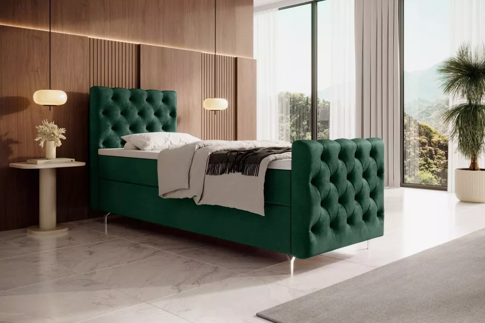 Gulta Chester Plus 80/90 Comfort Boxspring Standard Guļamvietas platums: 80 cm, Guļamvietas garums: 200 cm, · Zaļš · 80 