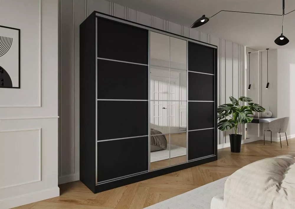 Skapis Trend 10 · Melns · 250 × 60 × 245 cm