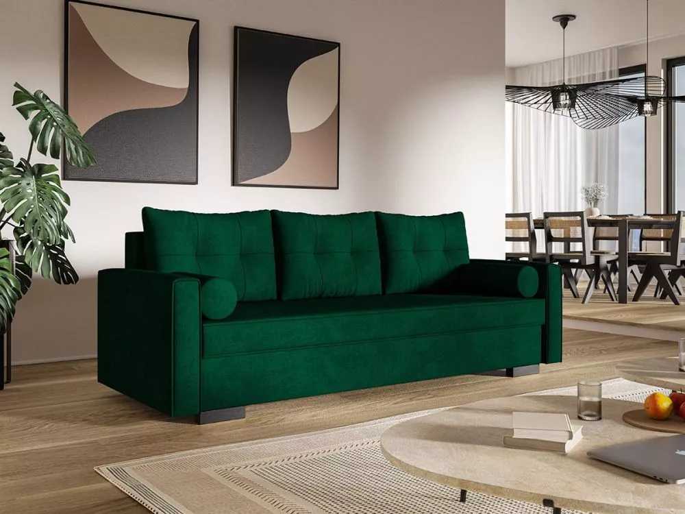 Dīvāns Comfort 2 3S Standard · Zaļš · 90 × 215 × 86 cm