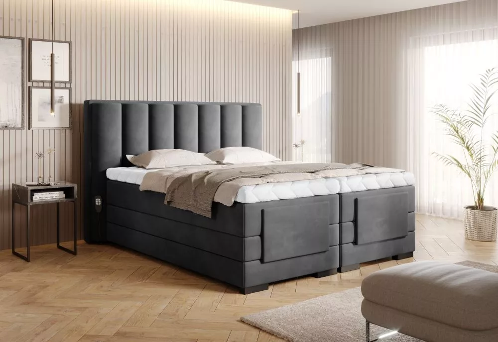 Gulta Veros Electric Boxspring Lux Standard Guļamvietas platums: 180 cm, Guļamvietas garums: 200 cm, · Tumši pelēks · 19