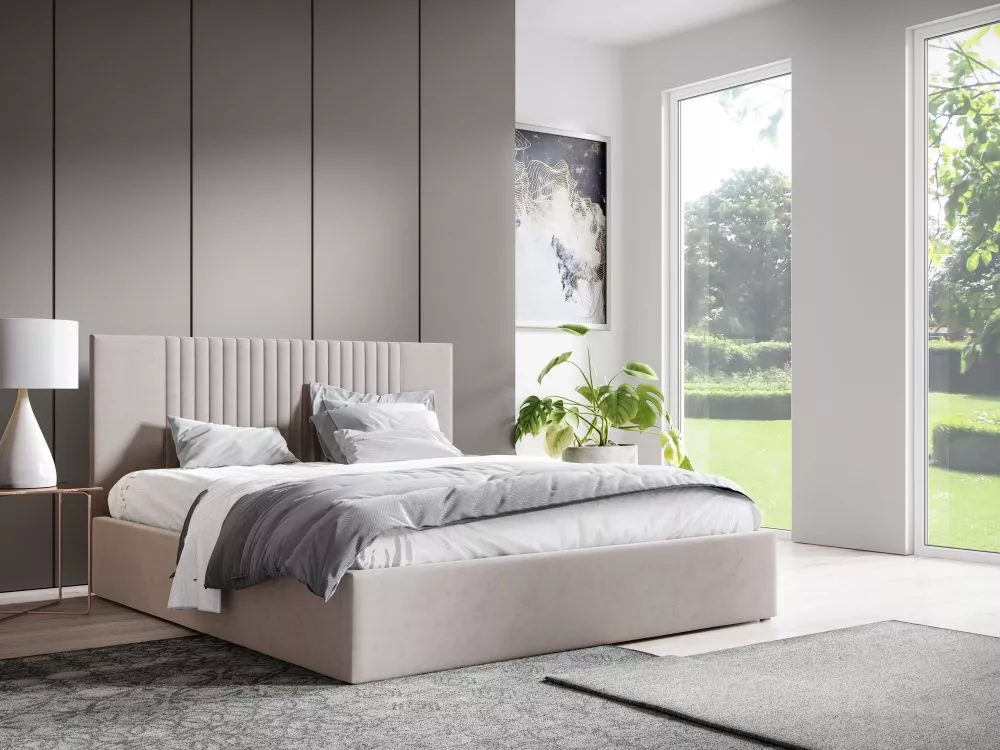 Gulta Lucy 7 ar stelāžu Guļamvietas platums: 160 cm, Guļamvietas garums: 200 cm, · Krēma · 168 × 210 × 92 cm