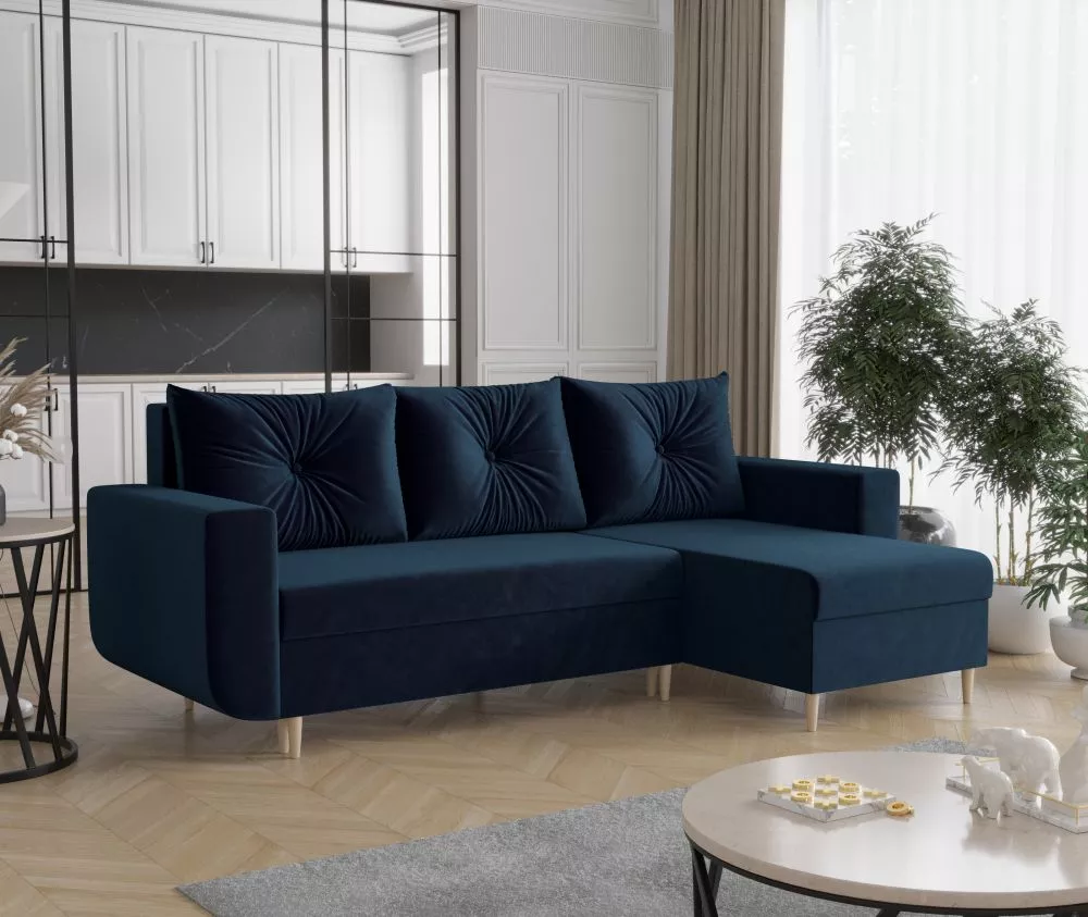 Dīvāns Delfin L Standard · Zila · 145 × 240 × 85 cm