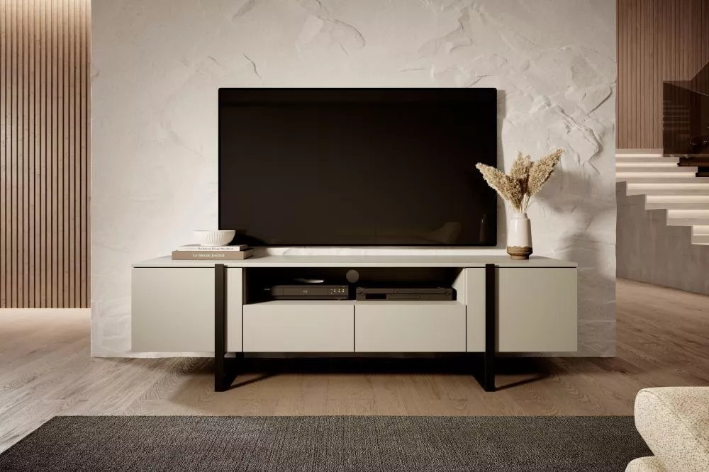 TV tumba Verica RTV 200 2D2SZ Black · Gaiši bēšs · 200 × 45 × 57 cm