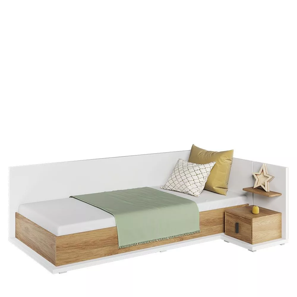 Gulta Massi MS-08/09 Right Guļamvietas platums: 90 cm, Korpusa krāsa: balts, Guļamvietas garums: 200 cm, · 145 × 212 × 7