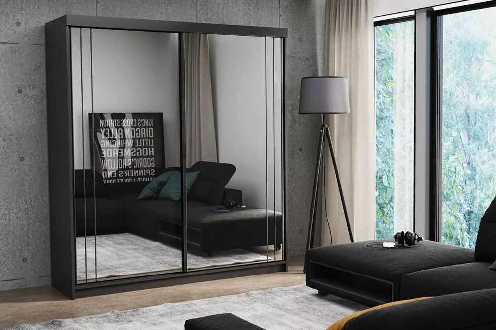 Skapis Smart · Melns · 200 × 62 × 216 cm