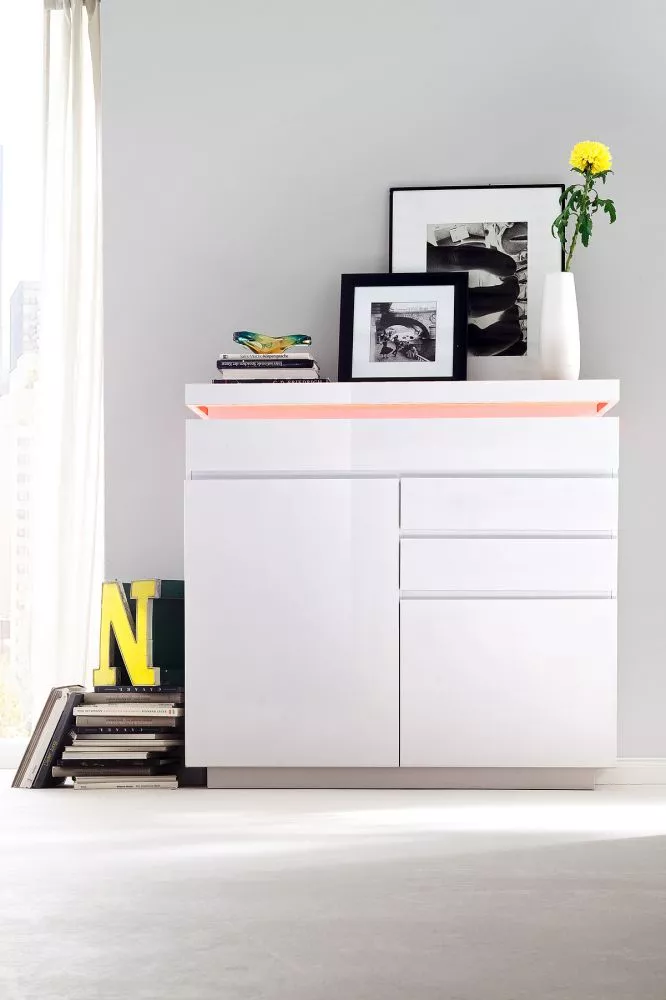 Kumode Ocean K2D3S ar LED · Balts · 120 × 40 × 114 cm