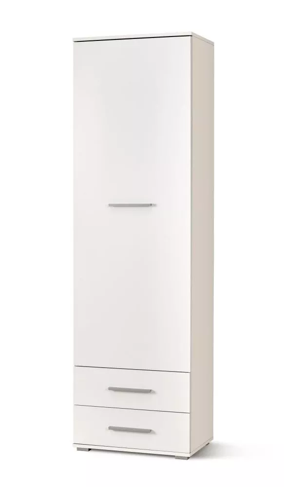 Grāmatu skapis Lima REG-1 Korpusa krāsa: balts, Elementu krāsa: balts, · 60 × 40 × 200 cm