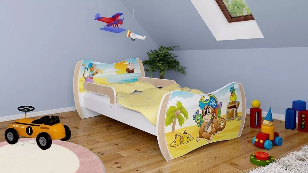 Bērnu gulta Dream L05 180x90 DM26 ar stelāžu Guļamvietas platums: 90 cm, Guļamvietas garums: 180 cm, · 114 × 184 × 71 cm