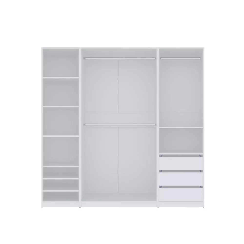 Skapis Tres Set 9 · Balts · 210 × 51 × 206 cm