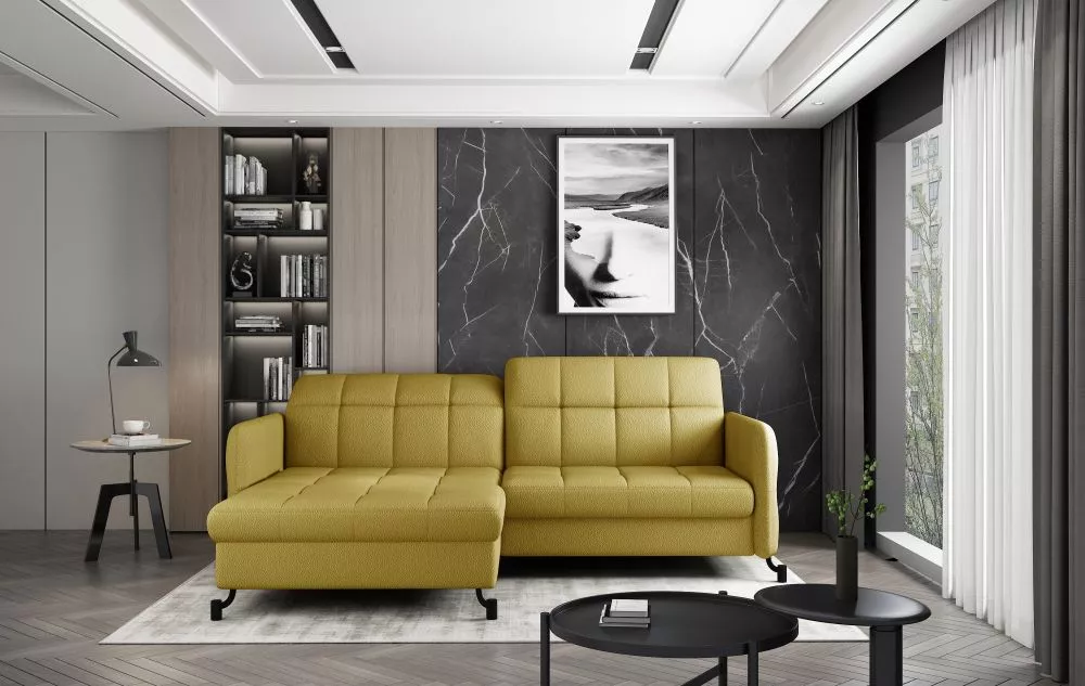 Dīvāns Lorelle Relax standard · Dzeltens · 160 × 225 × 105 cm