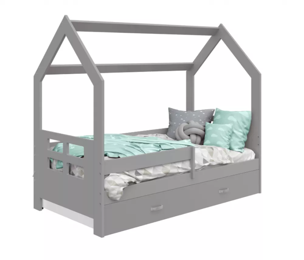 Bērnu gulta Domek D3-D ar stelāžu Guļamvietas platums: 80 cm, Guļamvietas garums: 160 cm, · 87 × 164 × 144 cm