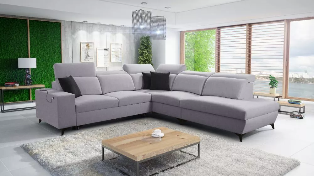 Dīvāns Bartone 9 Mix Standard · Gaiši pelēks · 300 × 283 × 83 cm