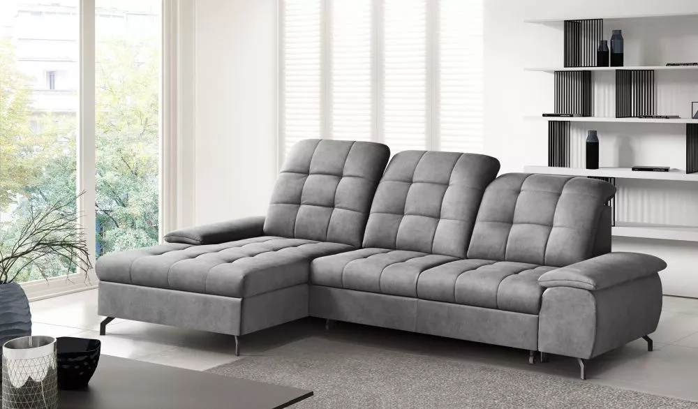 Dīvāns Berry Mini Standard · Pelēks · 167 × 263 × 89 cm