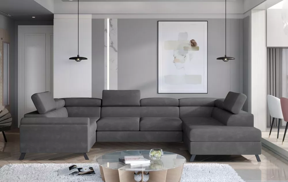 Dīvāns Escada standard · Tumši pelēks · 200 × 336 × 76 cm