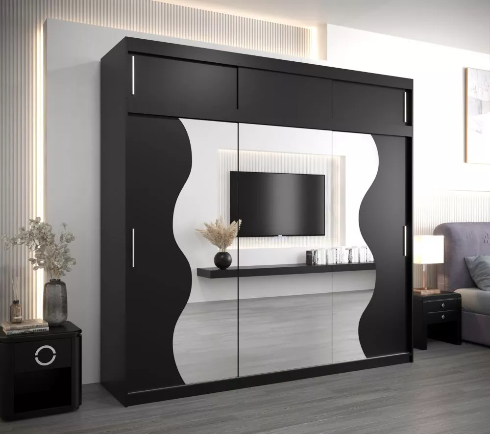Skapis Madryt Plus · Melns · 250 × 62 × 240 cm