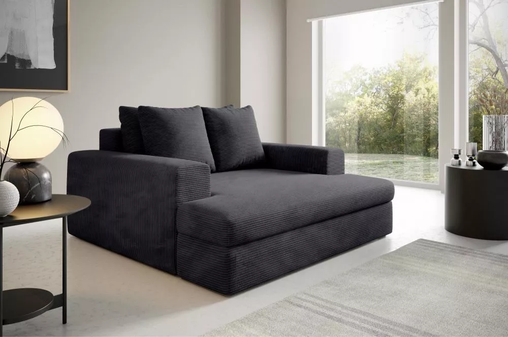 Dīvāns Siena 2 Standard · Melns · 167 × 162 × 76 cm