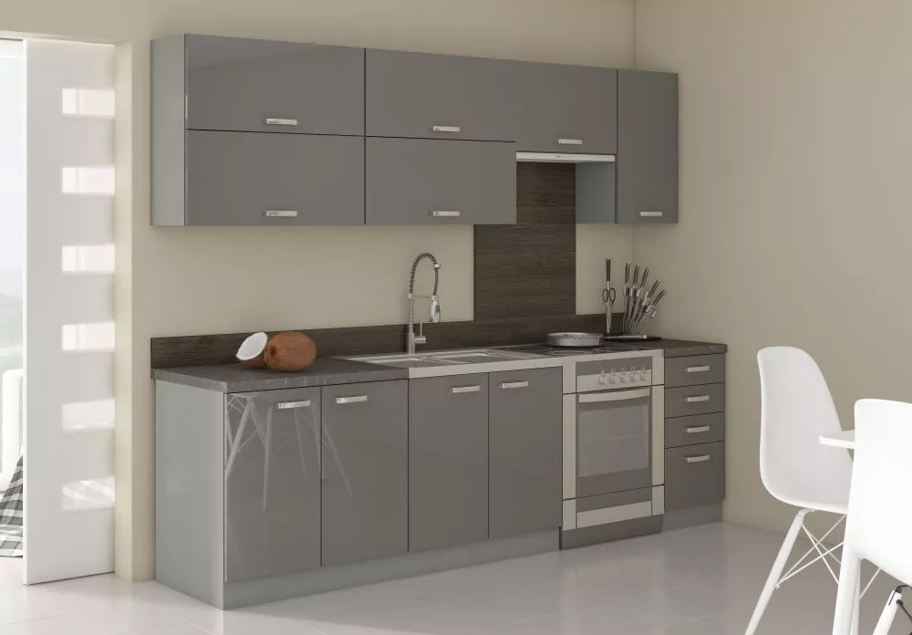 Virtuves komplekts Grey 4 Materiāls : MDF plātne, · Pelēks