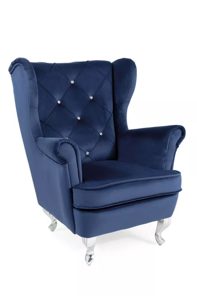 Bērnu krēsliņš Lili Velvet Kids Auduma numurs: Bluvel 86, · Zils · 81 × 69 × 65 cm