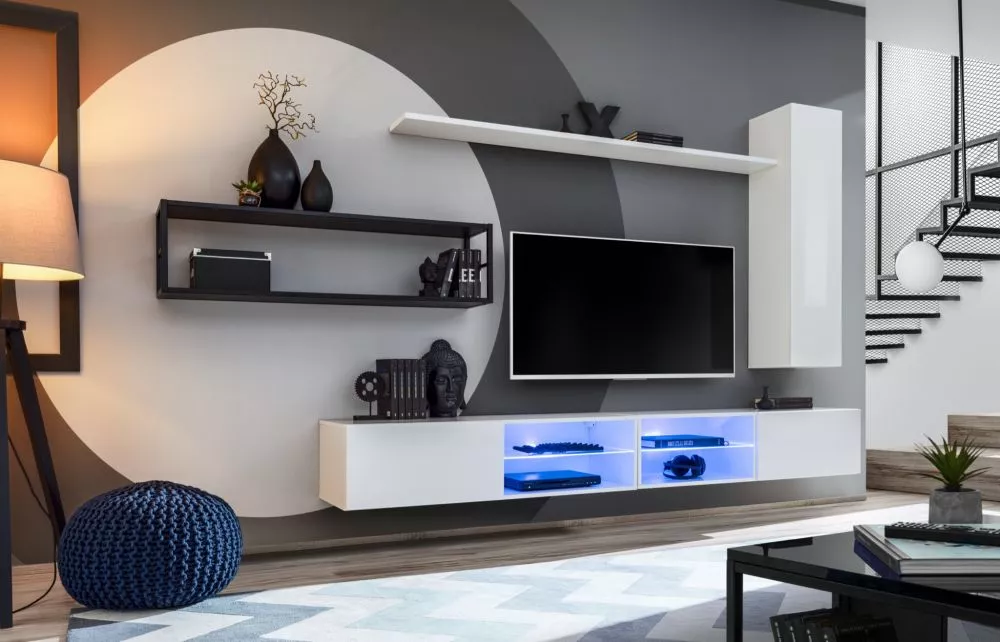 Sekcija Switch M4 · Balts · 300 × 40 × 170 cm