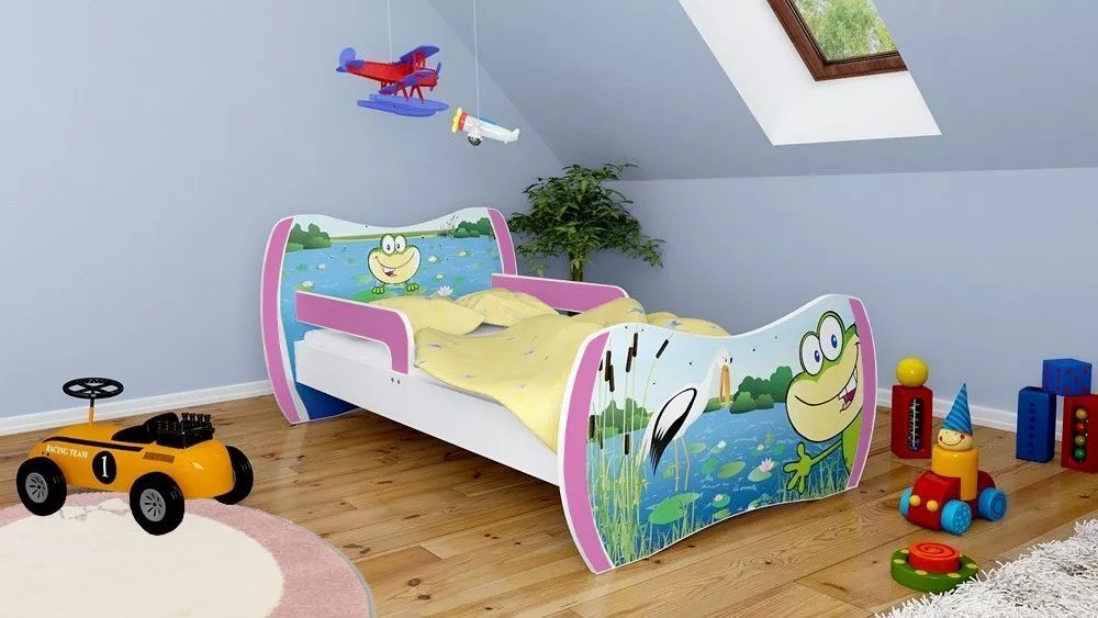 Bērnu gulta Dream L01 140x70 DM10 ar stelāžu Guļamvietas platums: 70 cm, Guļamvietas garums: 140 cm, · 94 × 144 × 71 cm