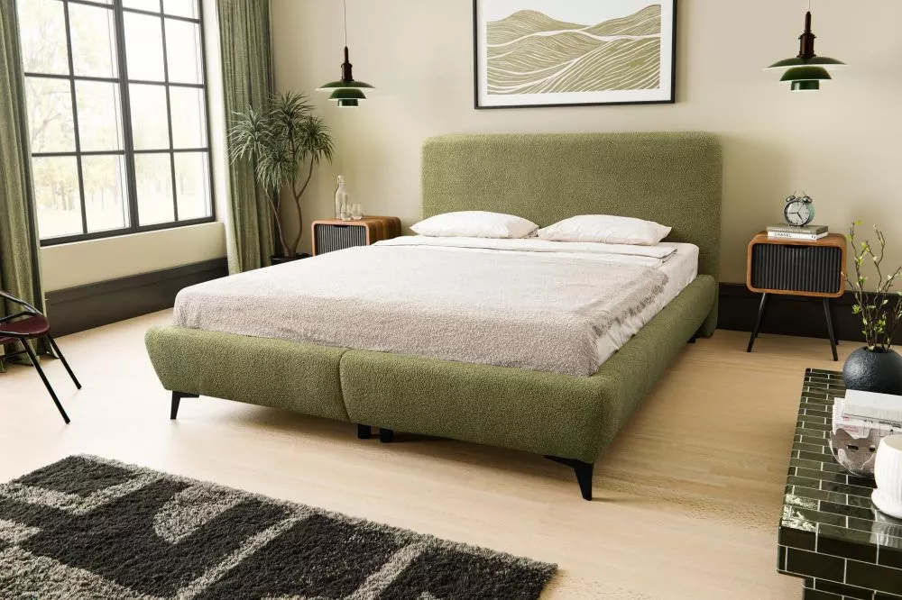 Gulta Elena Standard ar stelāžu Guļamvietas platums: 160 cm, Guļamvietas garums: 200 cm, · Zaļš · 177 × 223 × 109 cm